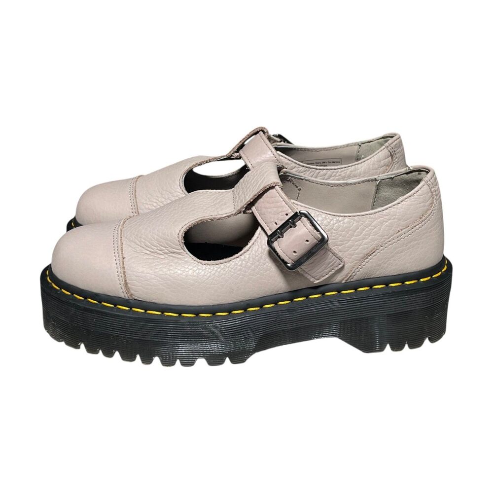 Dr. Martens Bethan Pisa Platform Mary Jane Shoes Parchment Beige Womens 9 EU 41 - Picture 4 of 11